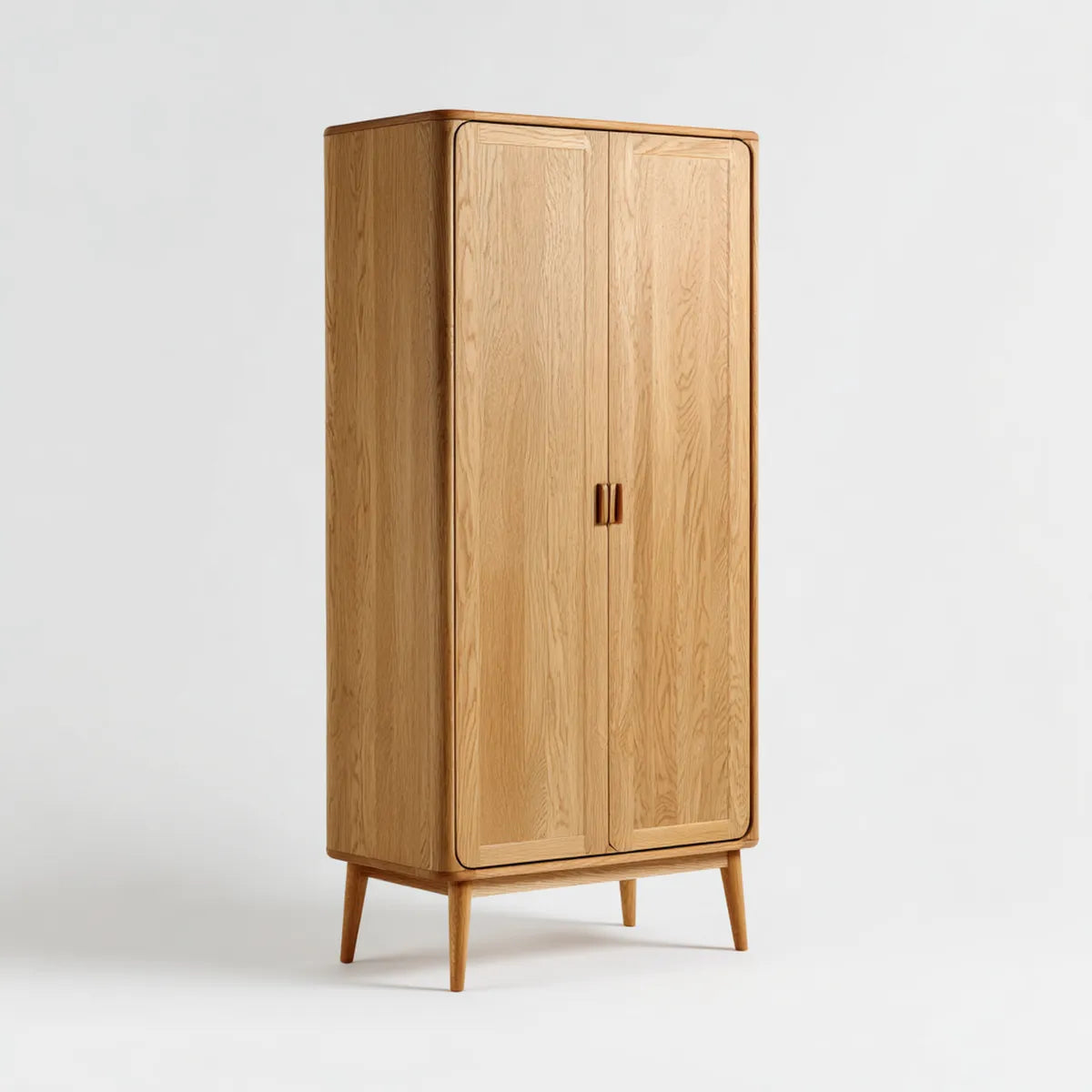 Armoire de chambre 2 portes en chêne massif naturel rectangulaire 90 x 55 x 190 cm