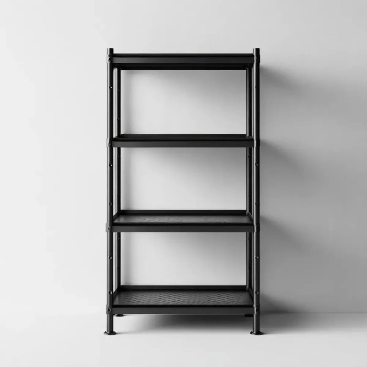 Étagère de rangement noire 80 x 35 x 180 cm en acier à 4 niveaux rectangulaire