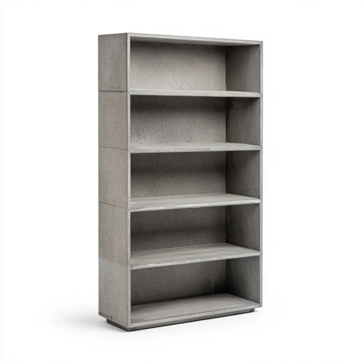 Bibliothèque à 5 niveaux gris béton 80 x 35 x 180 cm en béton fibré rectangulaire